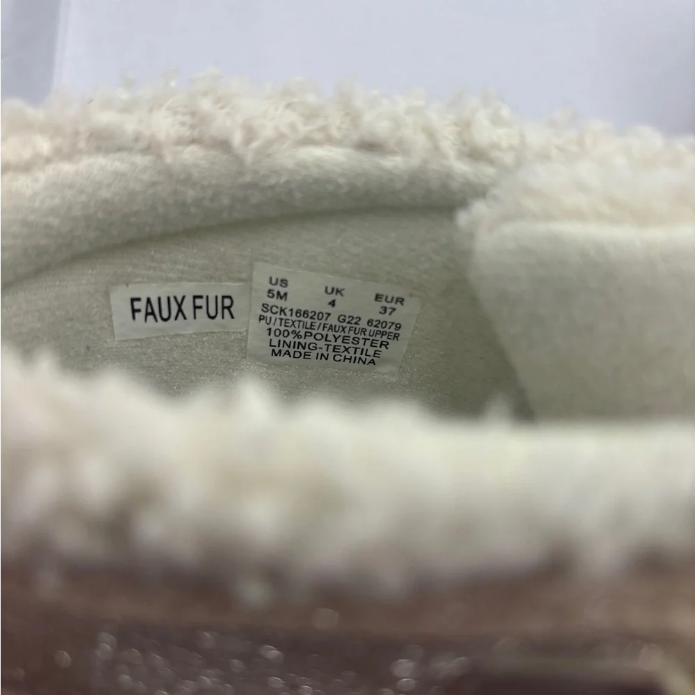 Sperry Port Alpine Cream Boots rain faux fur shimmer Girls 5